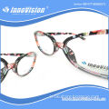 2014 fashion flower demi plastic reading glasses